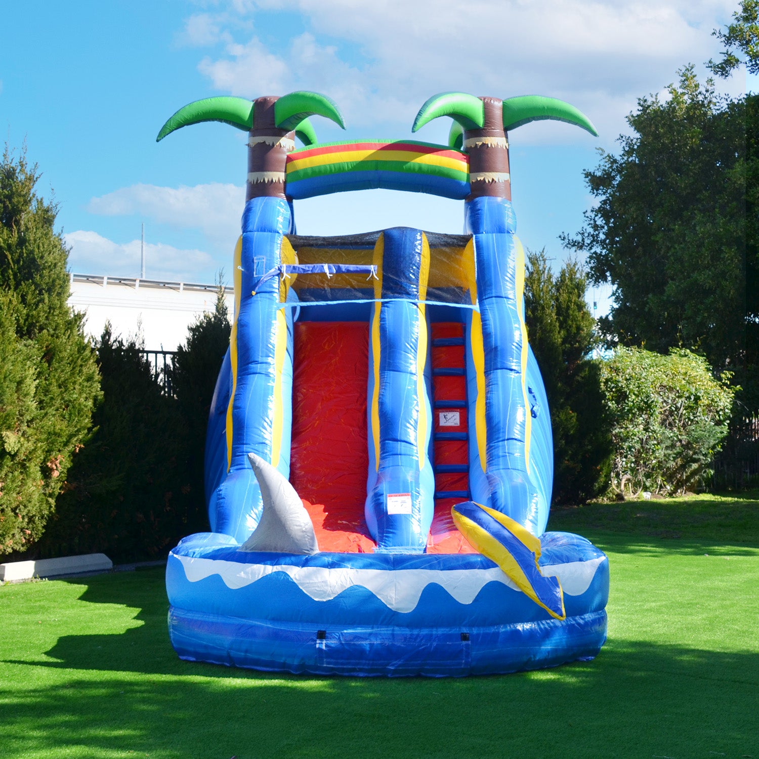 15' Ocean Shark Water Slide with Detachable Pool β commercial inflatable water slide