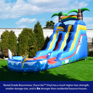 15' Ocean Shark Water Slide with Detachable Pool