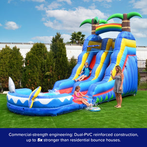 15' Ocean Shark Water Slide with Detachable Pool