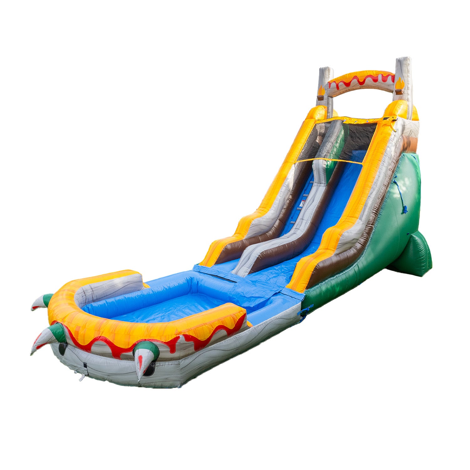 NEW! T-Rex 18' Water Slide with detachable pool - Hero Kiddo Inflatables