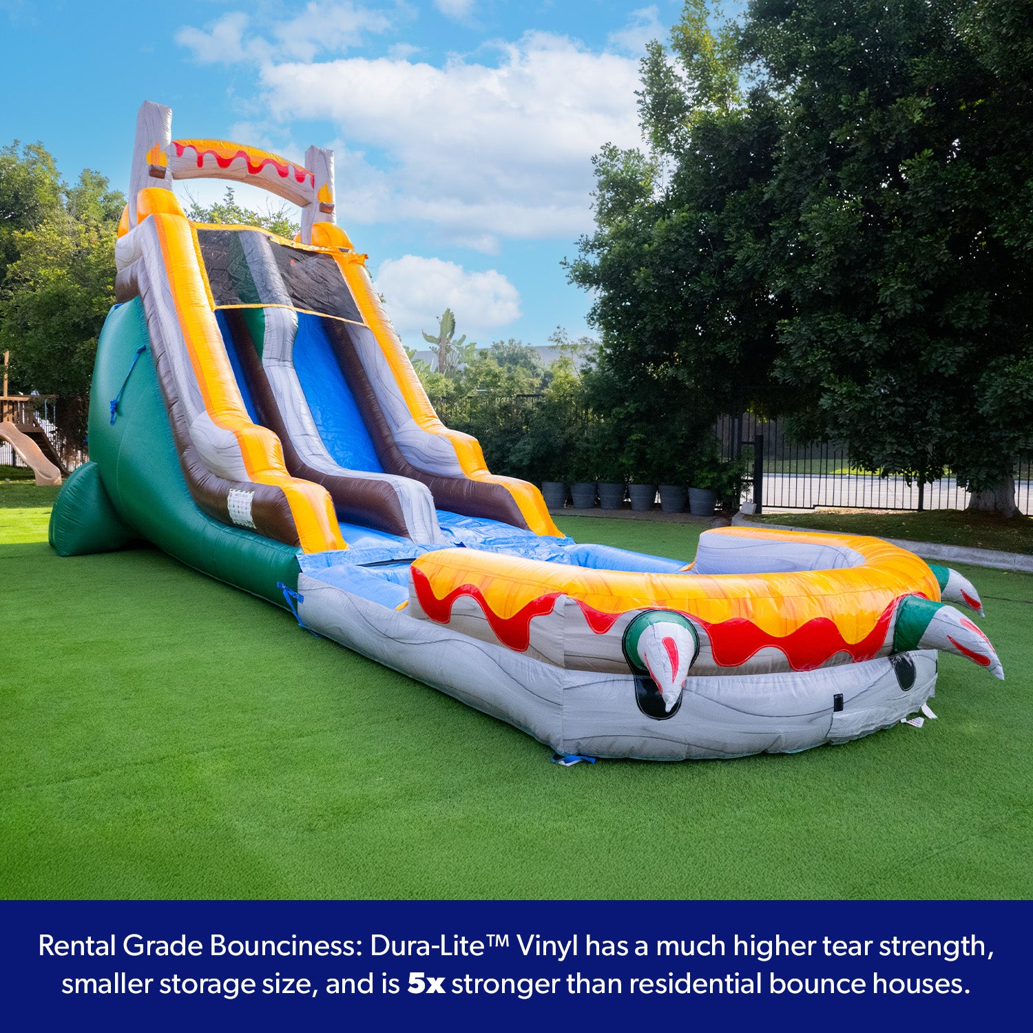 NEW! T-Rex 18' Water Slide with detachable pool - Hero Kiddo Inflatables