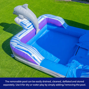 NEW! Dolphin 16' Water Slide with detachable pool