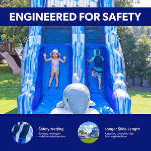 Dolphin 16' Water Slide with detachable pool
