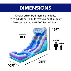 Ocean Wave 16' Water Slide with Attached Pool