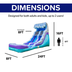 NEW! Ocean Wave 16' Water Slide with Attached Pool