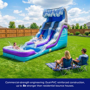 Ocean Wave 16' Water Slide with Attached Pool