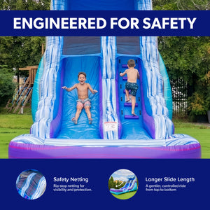 Ocean Wave 16' Water Slide with Attached Pool