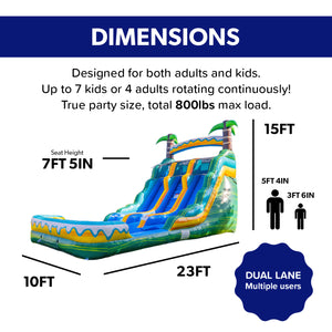 NEW! Tropical Breeze 15' Dual Lane Waterslide