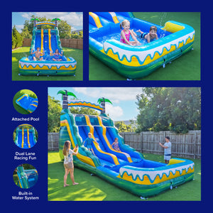 NEW! Tropical Breeze 15' Dual Lane Waterslide