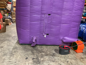 Refurbished 16' Purple Tropical Water Slide with Attached Pool