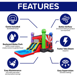NEW! Ninja Warrior Dual Lane Inflatable Bounce House Combo