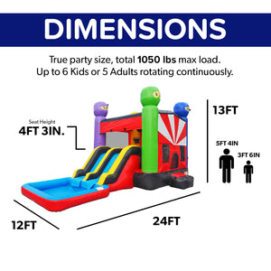 NEW! Ninja Warrior Dual Lane Inflatable Bounce House Combo