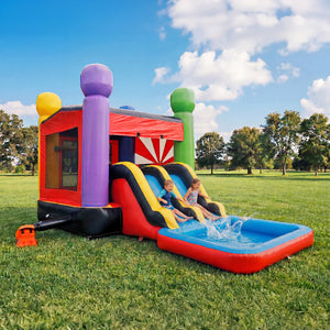 NEW! Ninja Warrior Dual Lane Inflatable Bounce House Combo