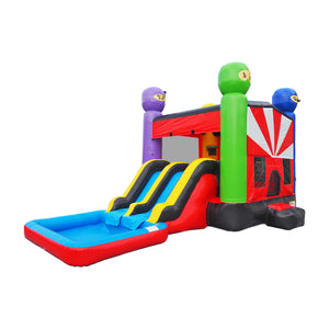 NEW! Ninja Warrior Dual Lane Inflatable Bounce House Combo