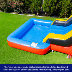 Ninja Warrior Bounce House Water Slide with Pool Combo