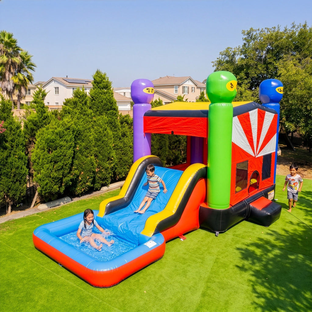 Ninja Warrior Bounce House with Slide Combo - Unleash Fun with