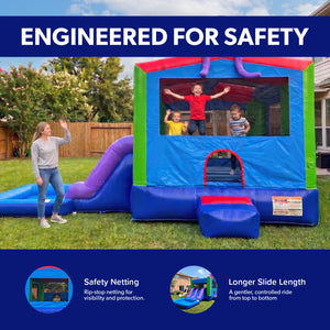 NEW! Octopus Bounce House Dual Lane Water Slide with Attached Pool Combo