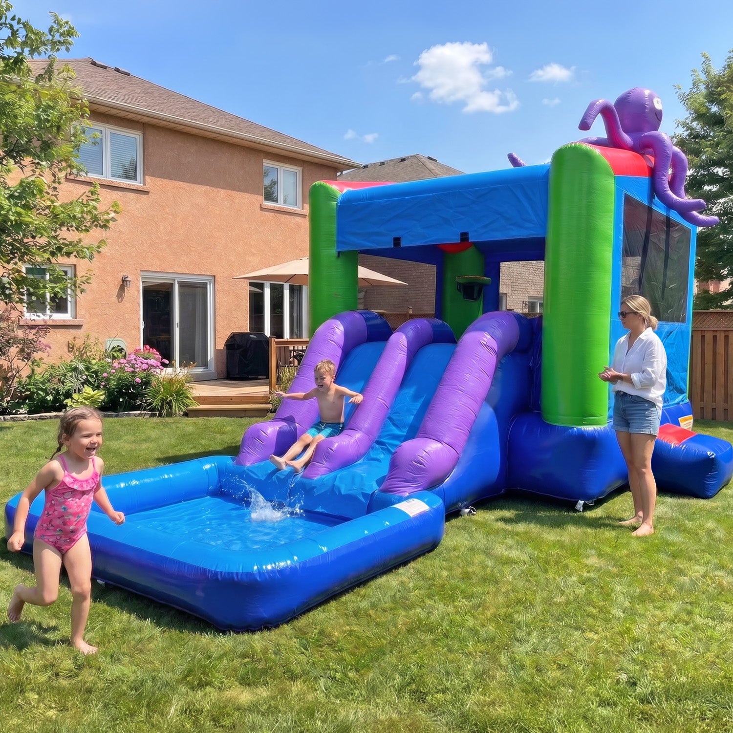 Kiddo Octopus Bounce House with Slide