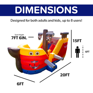 15' Pirate Ship Water Slide Playset