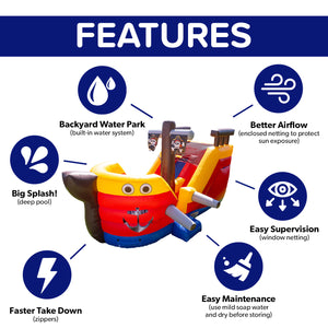 15' Pirate Ship Water Slide Playset
