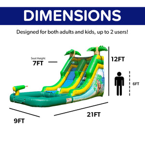12' Safari Water Slide with Pool