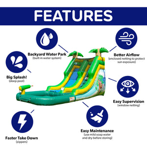 12' Safari Water Slide with Pool