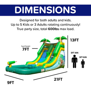 12' Safari Water Slide with Pool