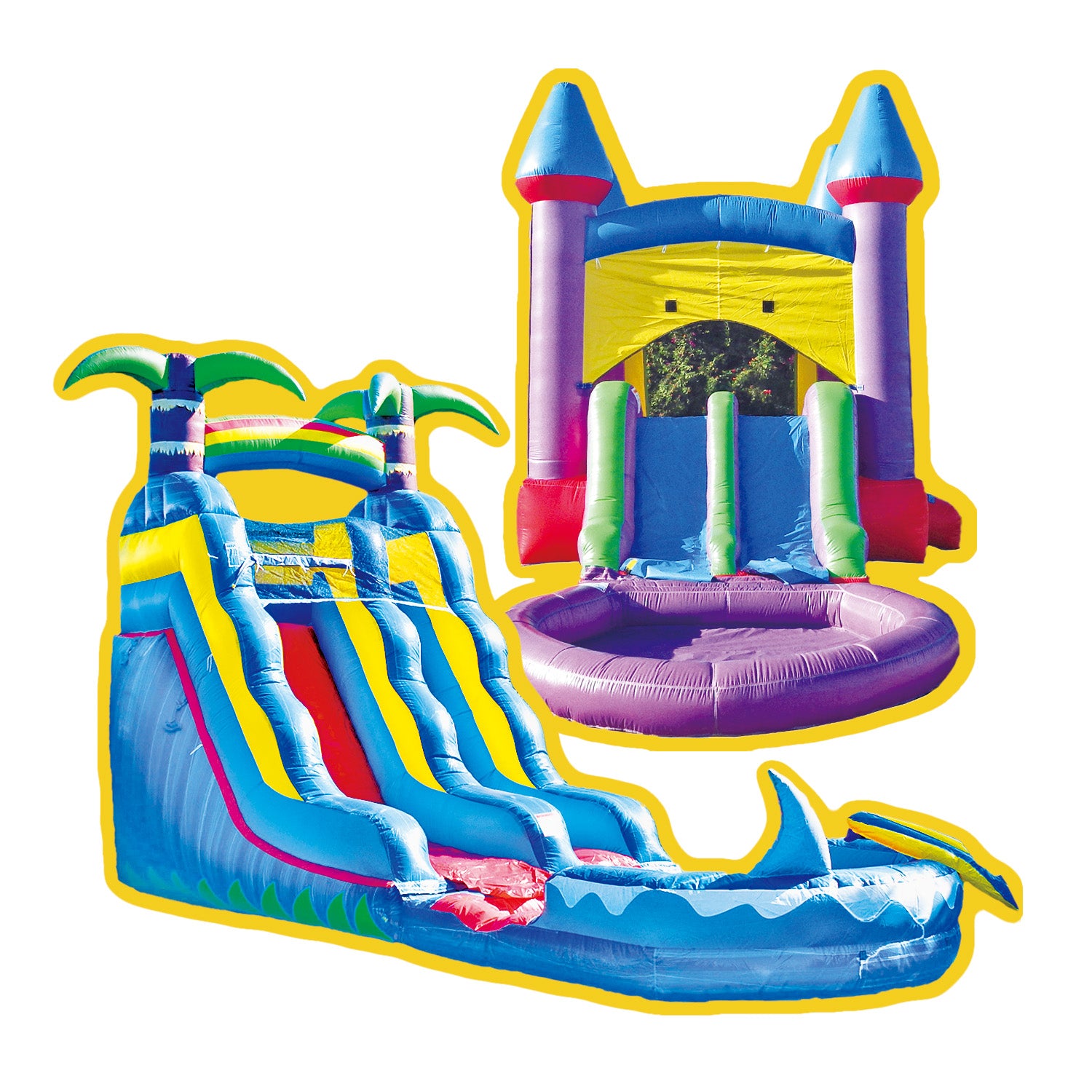 Shark Slide and Jelly Bean Castle Combo Bundle