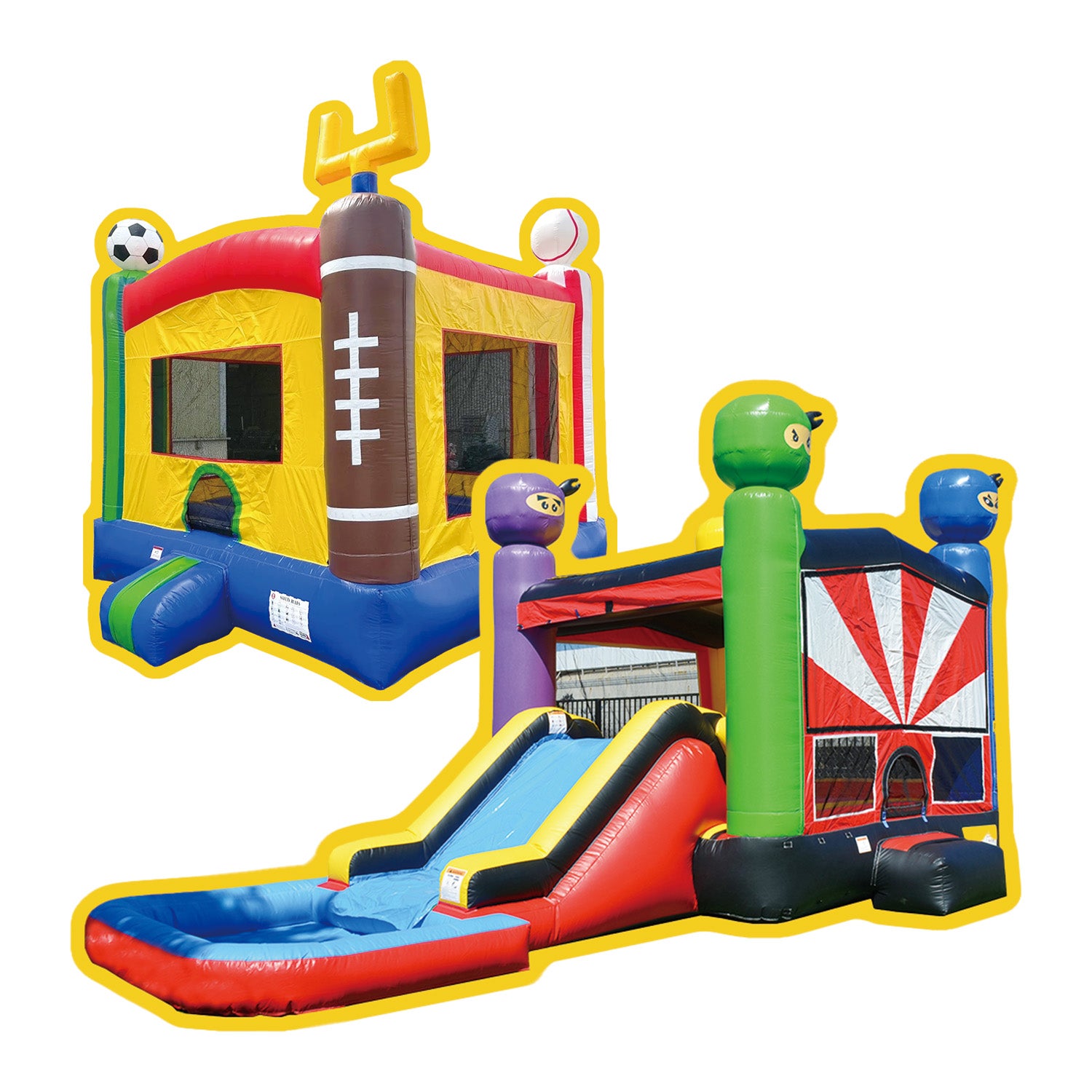 Sports Bounce House and Ninja Warrior Combo Bundle
