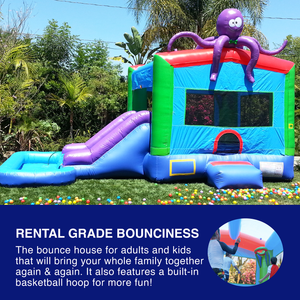 Octopus 25' x 13' Bounce House and Slide Combo with Pool