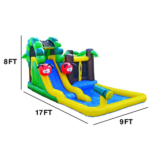 Caterpillar Bounce House Water Slide with Splash Pool