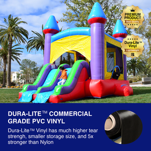 Jelly Bean Castle 17.5' x 13.5' Bounce House and Dual Lane Slide Combo