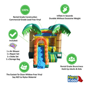Tropical Breeze Bounce House Water Slide with Detachable Pool Combo