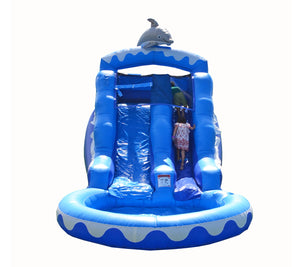 13' Dolphin Water Slide with Pool